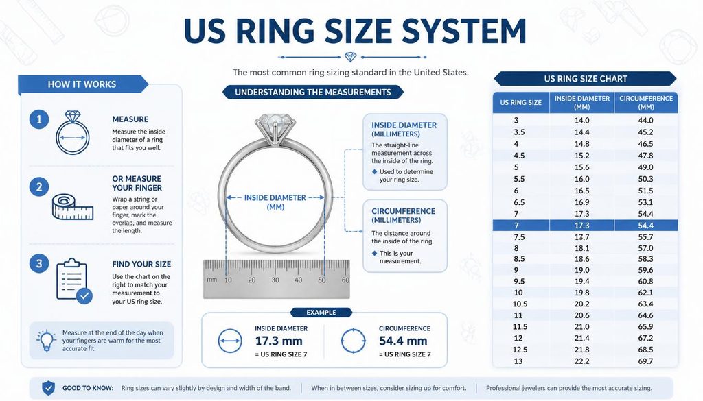 US Ring Size System