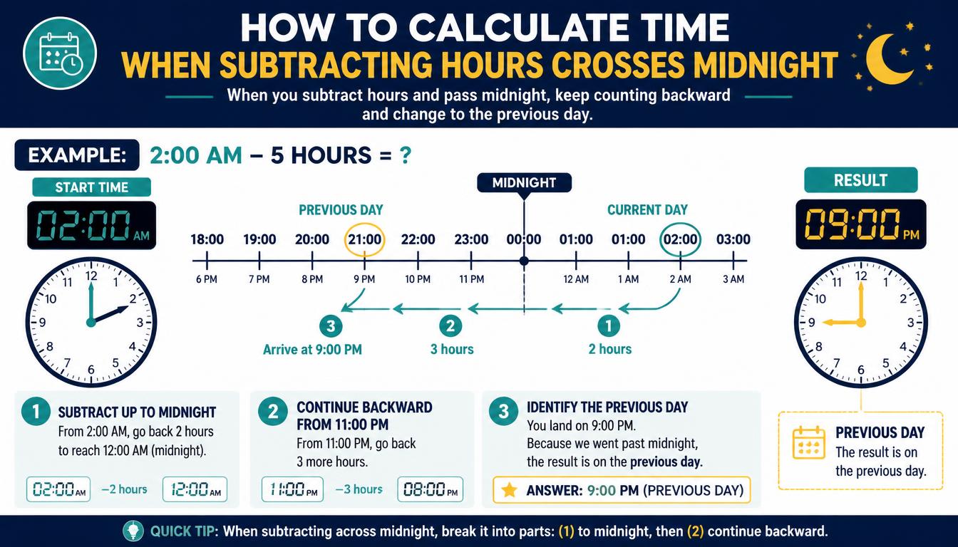 When Subtracting Hours Crosses Midnight